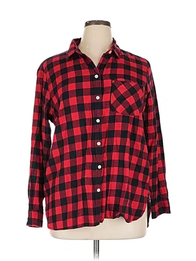 Pre-owned Old Navy Long Sleeve Button Down Shirt In Red