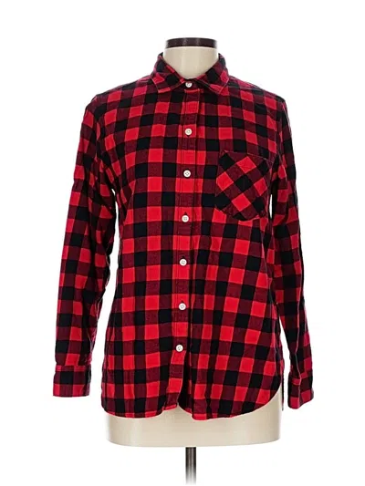Pre-owned Old Navy Long Sleeve Button Down Shirt In Red