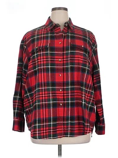 Pre-owned Old Navy Long Sleeve Button Down Shirt In Red