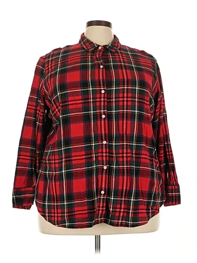 Pre-owned Old Navy Long Sleeve Button Down Shirt In Red