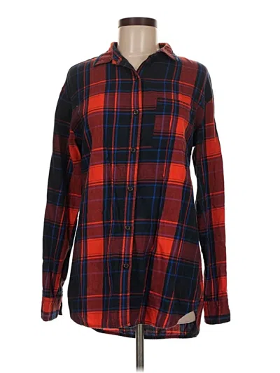 Pre-owned Old Navy Long Sleeve Button Down Shirt In Red