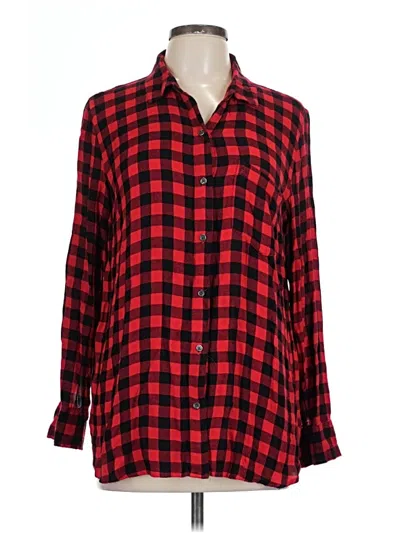 Pre-owned Old Navy Long Sleeve Button Down Shirt In Red