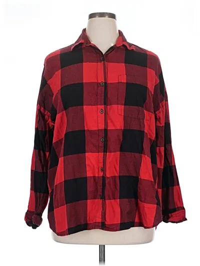 Pre-owned Old Navy Long Sleeve Button Down Shirt In Red