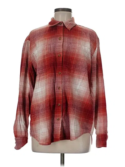 Pre-owned Old Navy Long Sleeve Button Down Shirt In Red