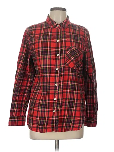 Pre-owned Old Navy Long Sleeve Button Down Shirt In Red