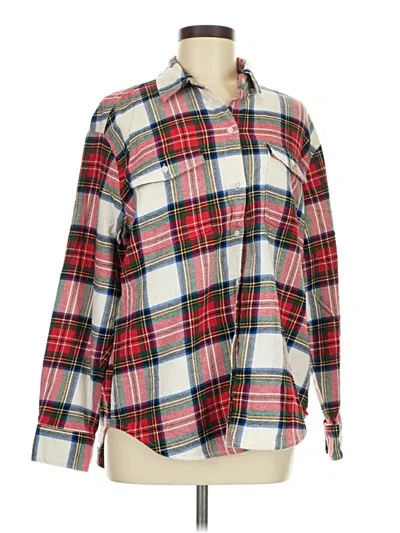 Pre-owned Old Navy Long Sleeve Button Down Shirt In Red