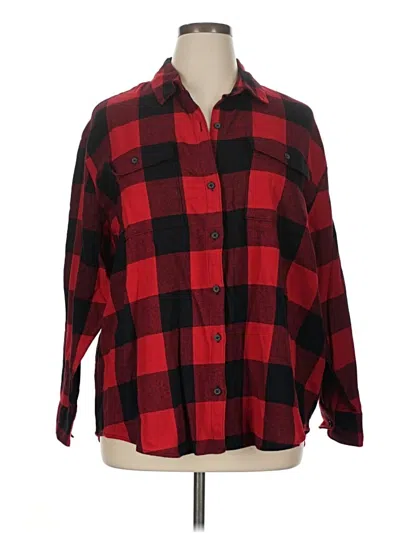 Pre-owned Old Navy Long Sleeve Button Down Shirt In Red