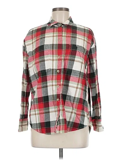 Pre-owned Old Navy Long Sleeve Button Down Shirt In Red