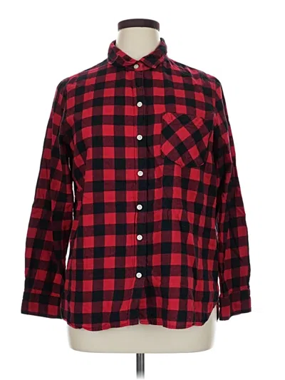 Pre-owned Old Navy Long Sleeve Button Down Shirt In Red