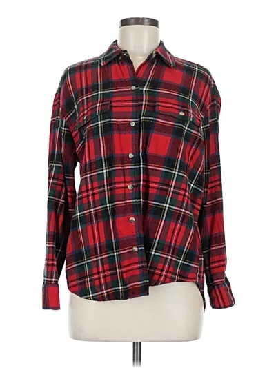 Pre-owned Old Navy Long Sleeve Button Down Shirt In Red