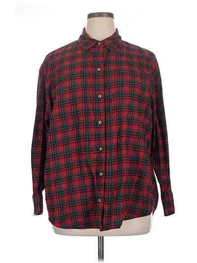 Pre-owned Old Navy Long Sleeve Button Down Shirt In Red