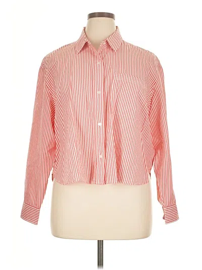 Pre-owned Old Navy Long Sleeve Button Down Shirt In Red