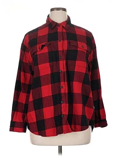 Pre-owned Old Navy Long Sleeve Button Down Shirt In Red