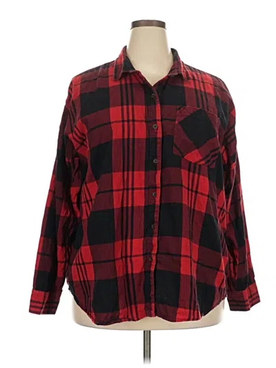 Pre-owned Old Navy Long Sleeve Button Down Shirt In Red