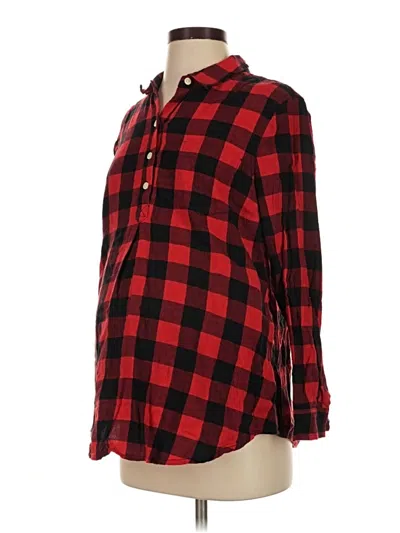 Pre-owned Old Navy Long Sleeve Button Down Shirt In Red