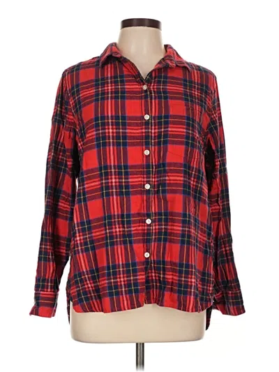 Pre-owned Old Navy Long Sleeve Button Down Shirt In Red