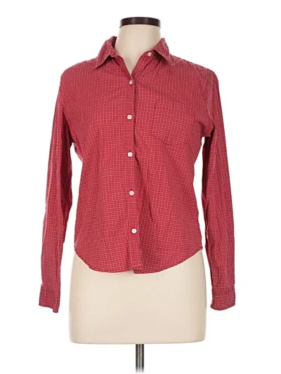 Pre-owned Old Navy Long Sleeve Button Down Shirt In Red