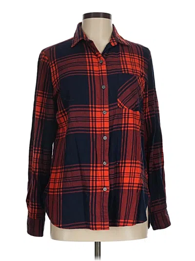 Pre-owned Old Navy Long Sleeve Button Down Shirt In Red