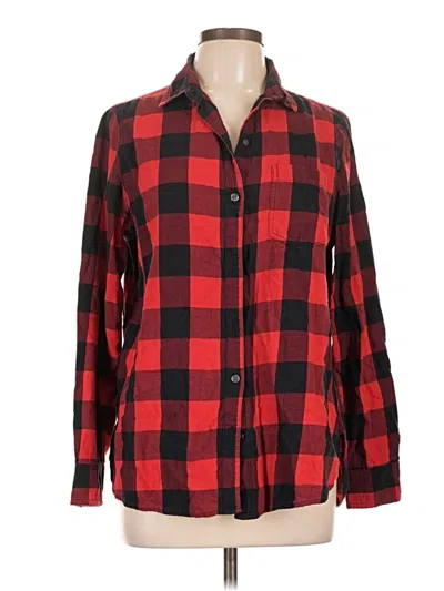 Pre-owned Old Navy Long Sleeve Button Down Shirt In Red