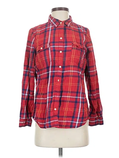 Pre-owned Old Navy Long Sleeve Button Down Shirt In Red