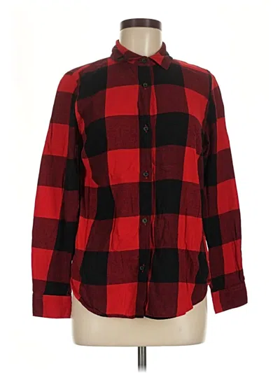 Pre-owned Old Navy Long Sleeve Button Down Shirt In Red
