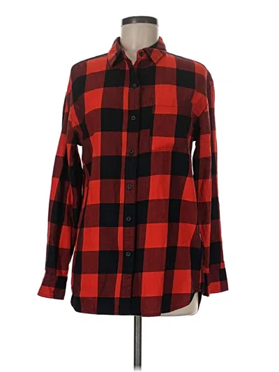 Pre-owned Old Navy Long Sleeve Button Down Shirt In Red