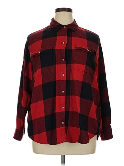 Pre-owned Old Navy Long Sleeve Button Down Shirt In Red