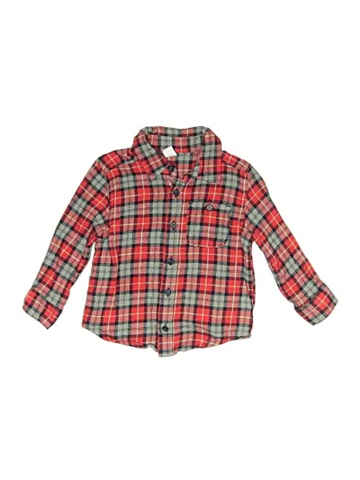 Pre-owned Old Navy Kids' Long Sleeve Button Down Shirt In Red