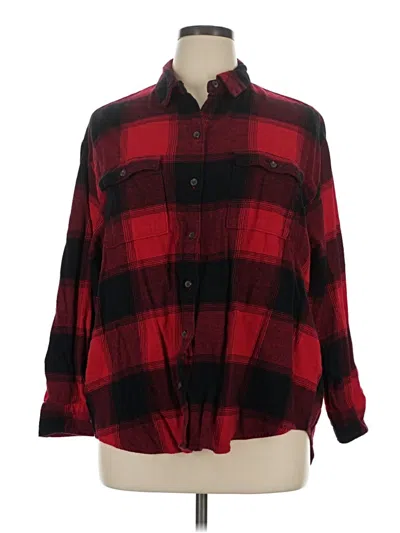 Pre-owned Old Navy Long Sleeve Button Down Shirt In Red