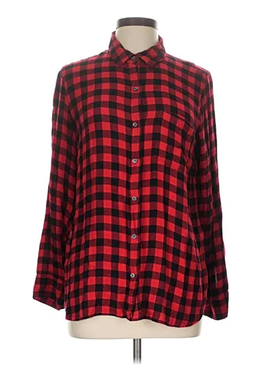 Pre-owned Old Navy Long Sleeve Button Down Shirt In Red