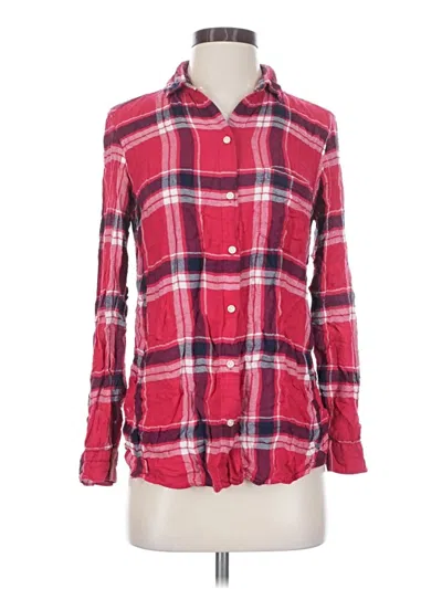 Pre-owned Old Navy Long Sleeve Button Down Shirt In Red