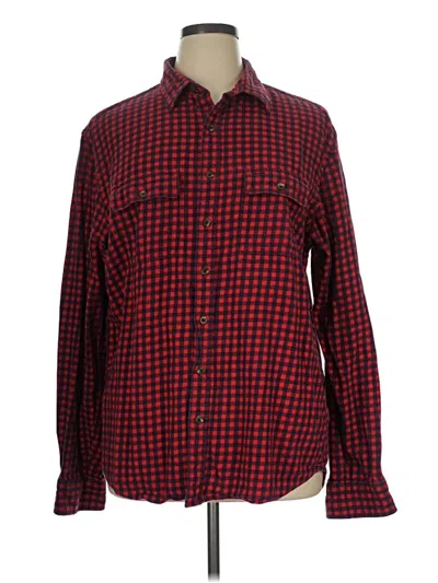 Pre-owned Old Navy Long Sleeve Button Down Shirt In Red