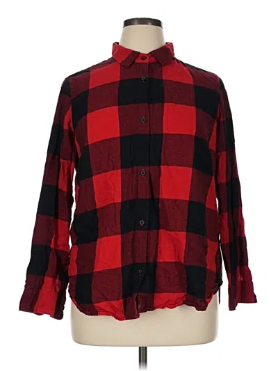 Pre-owned Old Navy Long Sleeve Button Down Shirt In Red