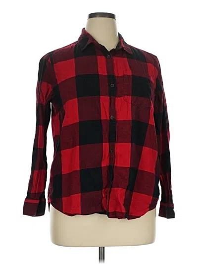 Pre-owned Old Navy Long Sleeve Button Down Shirt In Red
