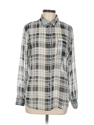 Pre-owned Old Navy Long Sleeve Button Down Shirt In Silver