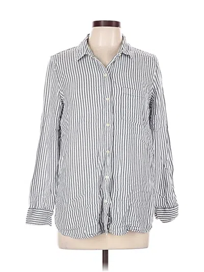 Pre-owned Old Navy Long Sleeve Button Down Shirt In Silver