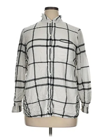 Pre-owned Old Navy Long Sleeve Button Down Shirt In Silver