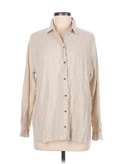 Pre-owned Old Navy Long Sleeve Button Down Shirt In Tan