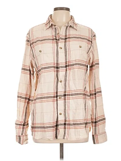 Pre-owned Old Navy Long Sleeve Button Down Shirt In Tan