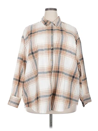 Pre-owned Old Navy Long Sleeve Button Down Shirt In Tan