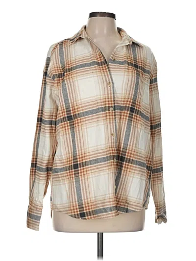 Pre-owned Old Navy Long Sleeve Button Down Shirt In Tan