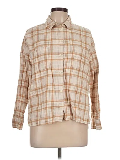 Pre-owned Old Navy Long Sleeve Button Down Shirt In Tan