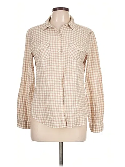 Pre-owned Old Navy Long Sleeve Button Down Shirt In Tan