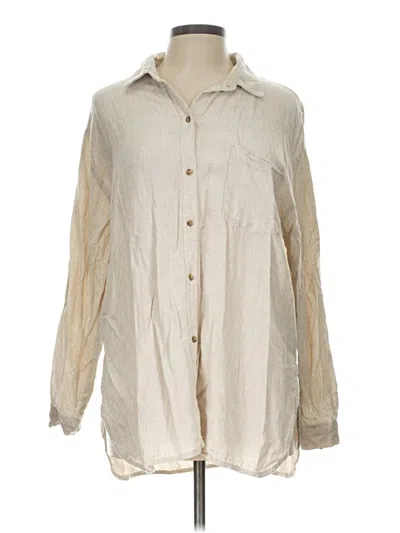 Pre-owned Old Navy Long Sleeve Button Down Shirt In Tan