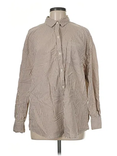 Pre-owned Old Navy Long Sleeve Button Down Shirt In Tan