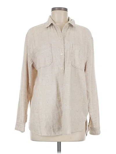 Pre-owned Old Navy Long Sleeve Button Down Shirt In Tan