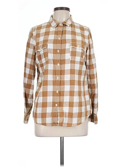 Pre-owned Old Navy Long Sleeve Button Down Shirt In Tan