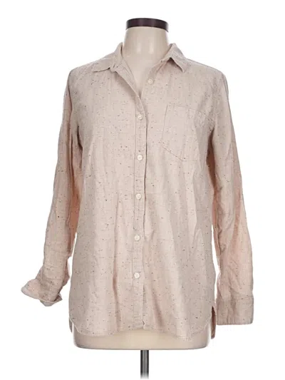 Pre-owned Old Navy Long Sleeve Button Down Shirt In Tan