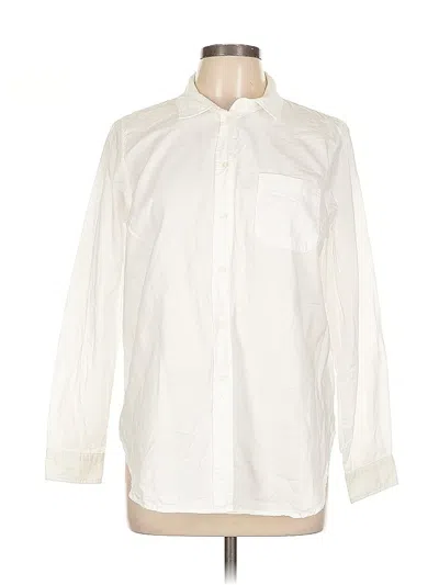 Pre-owned Old Navy Long Sleeve Button Down Shirt In White