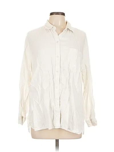 Pre-owned Old Navy Long Sleeve Button Down Shirt In White